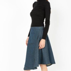 Prairie Underground Warsaw Wrap Denim Midi Skirt